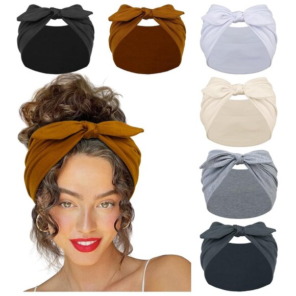 Accessories - 6 Packs Bow Headbands for Women 7’’ Extra Wide Head Bands for Women’s Hair Non S